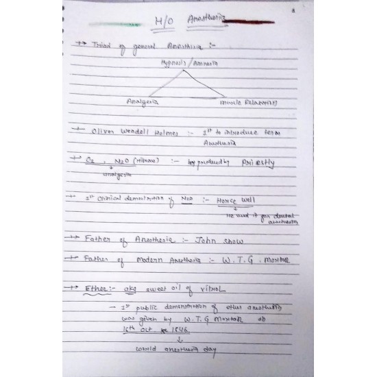 Anesthesia Handwritten Notes by Dams 2023