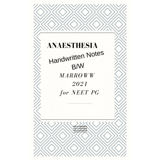 Anesthesia Handwritten Notes 2021 by arroww Students 