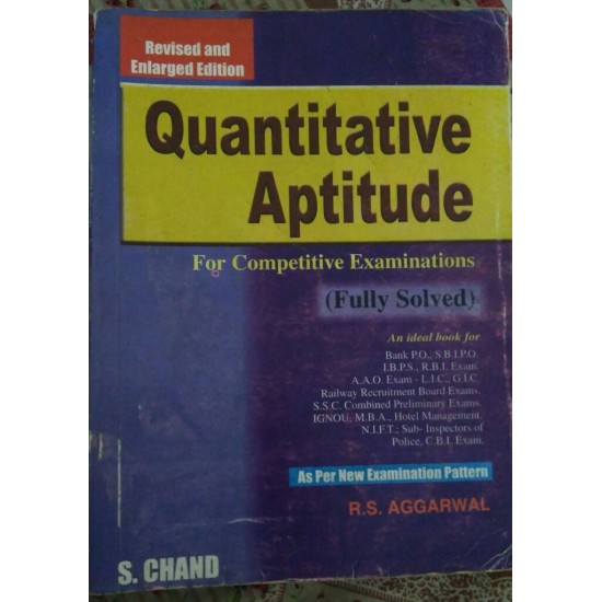 Quantitative Aptitude For Competitive Examinations by DR.R.S. AGGARWAL second hand