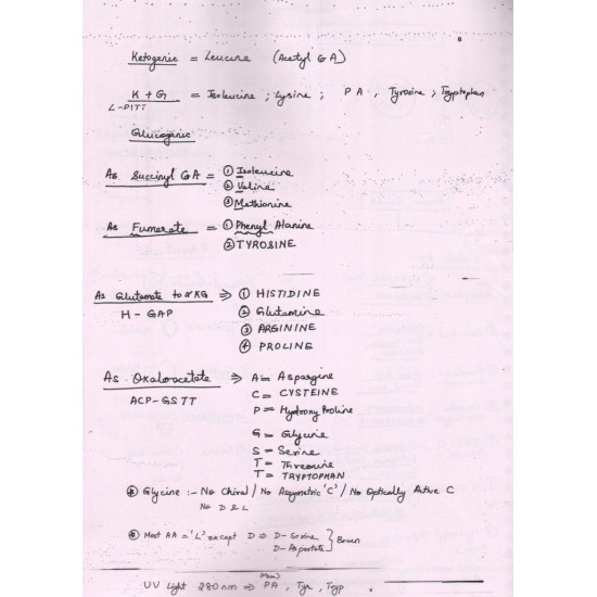 Biochemistry (P.G.) Handwritten Notes by Dr. R. James .(2018)