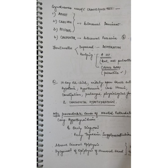 Pediatrics Handwritten Notes by Dams 2018