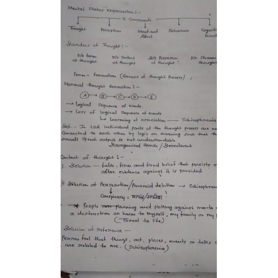 Psychiatry Handwritten Notes by Sachin Arora 2018