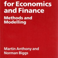 Mathematics For Economics And Finance by Martin Anthony and Norman Biggs