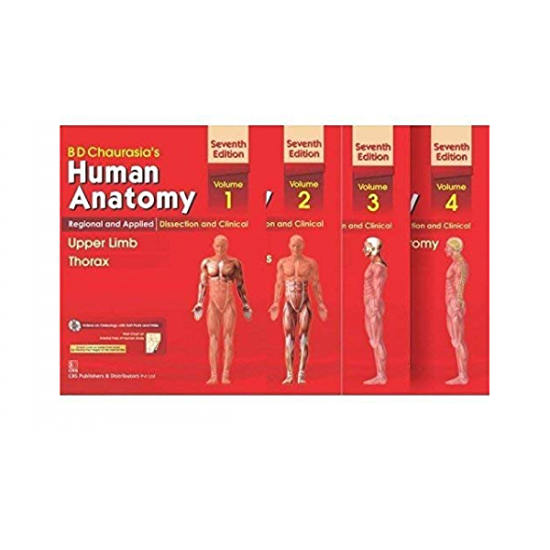 Human Anatomy by BD Chaurasia 7th Edition Set of 4 volumes together