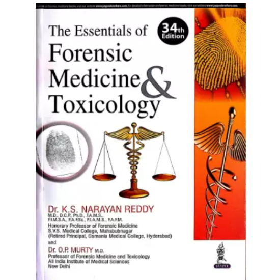 Essentials of Forensic Medicine and Toxicology 34th Edition by Reddy KS Narayan