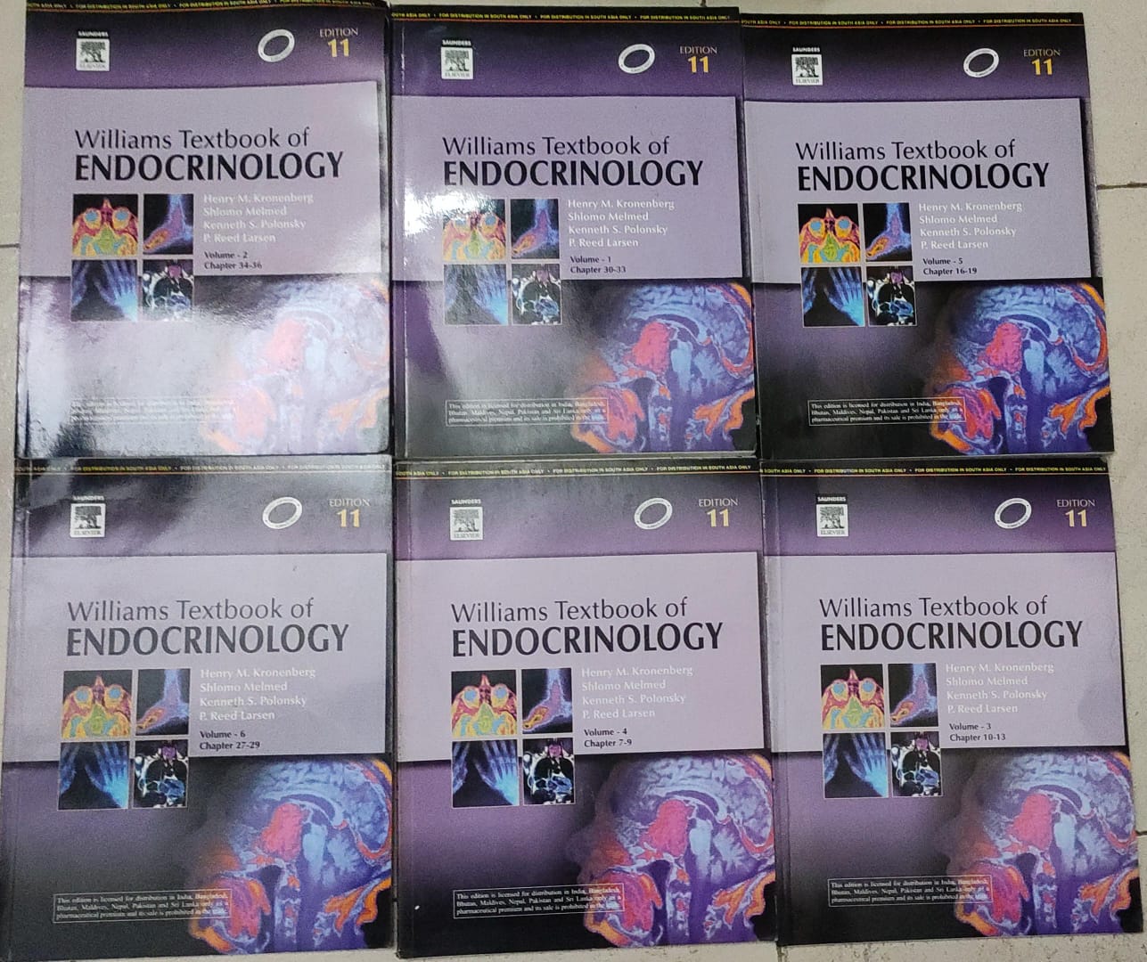 Williams Textbook of Endocrinology 11th Edition set of 6 books by 